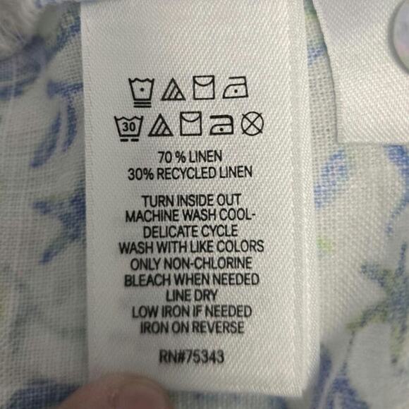 Sigrid Olseen 100 Linen Sea Horse Star Fish Blouse Beach Artisan Nature Inspired - Picture 6 of 6